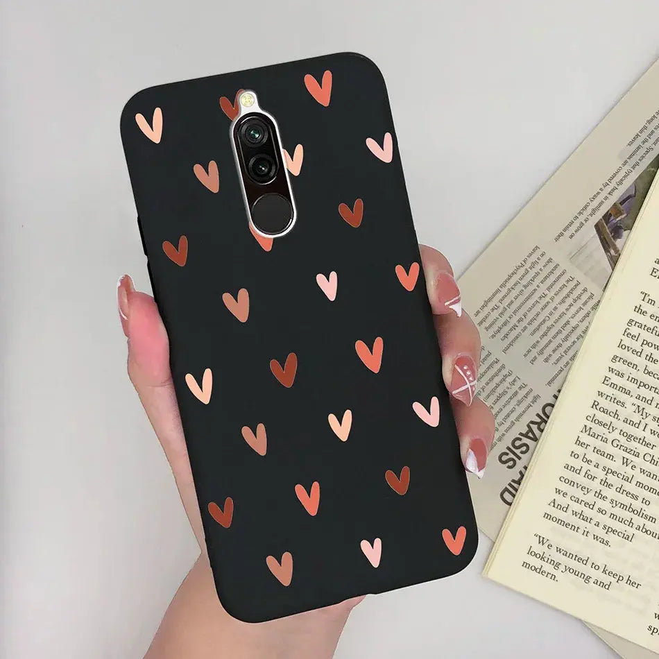 Soft Case For Xiaomi Redmi 8 Case Silicone Fundas Phone Back Cover For Redmi8 Case Flower Love Heart Bumper For Xiaomi Redmi 8 - La zona Apple