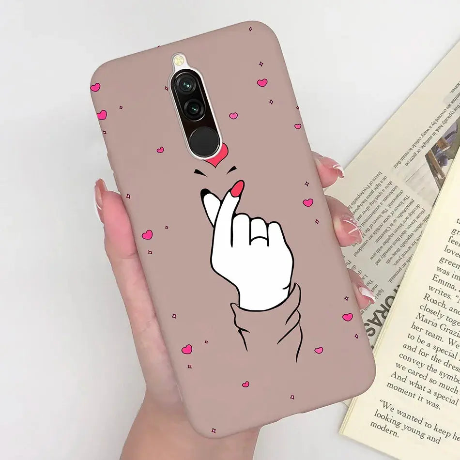 Soft Case For Xiaomi Redmi 8 Case Silicone Fundas Phone Back Cover For Redmi8 Case Flower Love Heart Bumper For Xiaomi Redmi 8 - La zona Apple