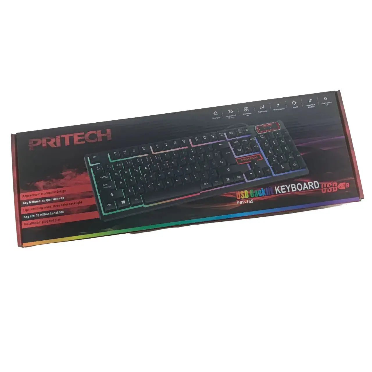 Teclado Gaming Español con Luces LED para Jugar con Cable USB para Gamer y Oficina - La zona Apple