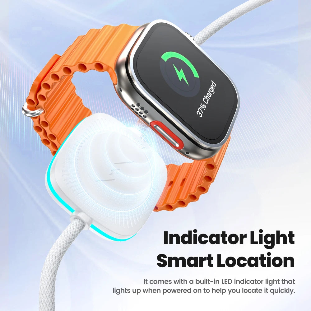 cargador inalámbrico magnético 2 en 1 para iWatch 8, 7, 6 SE, estación de carga rápida USB con Cable PD de 60W tipo C para iPhone 15, 14 - La zona Apple