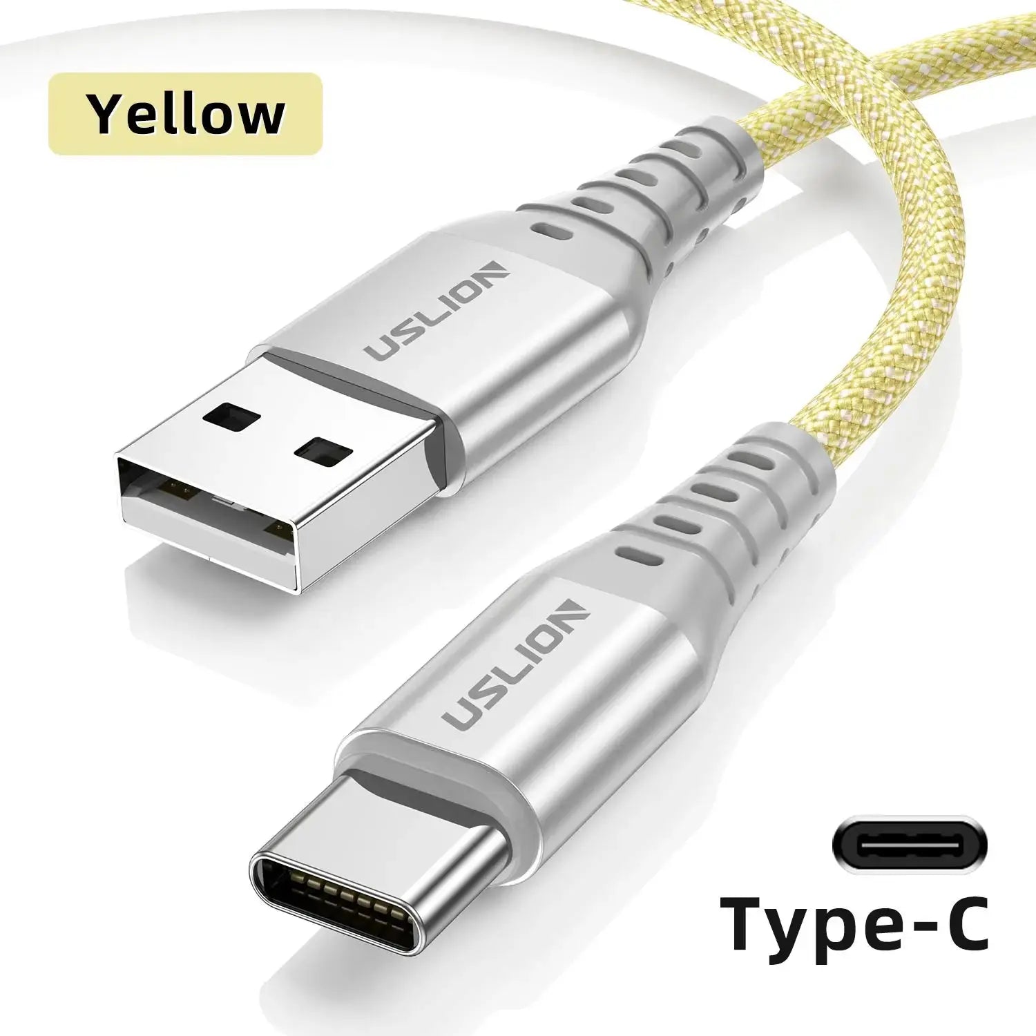 USLION-Cable de datos de carga rápida 3A tipo C para iPhone 15 Pro Max, Cable de nailon trenzado para Xiaomi 14, Oneplus, Samsung POCO 0,3/1/2M - La zona Apple