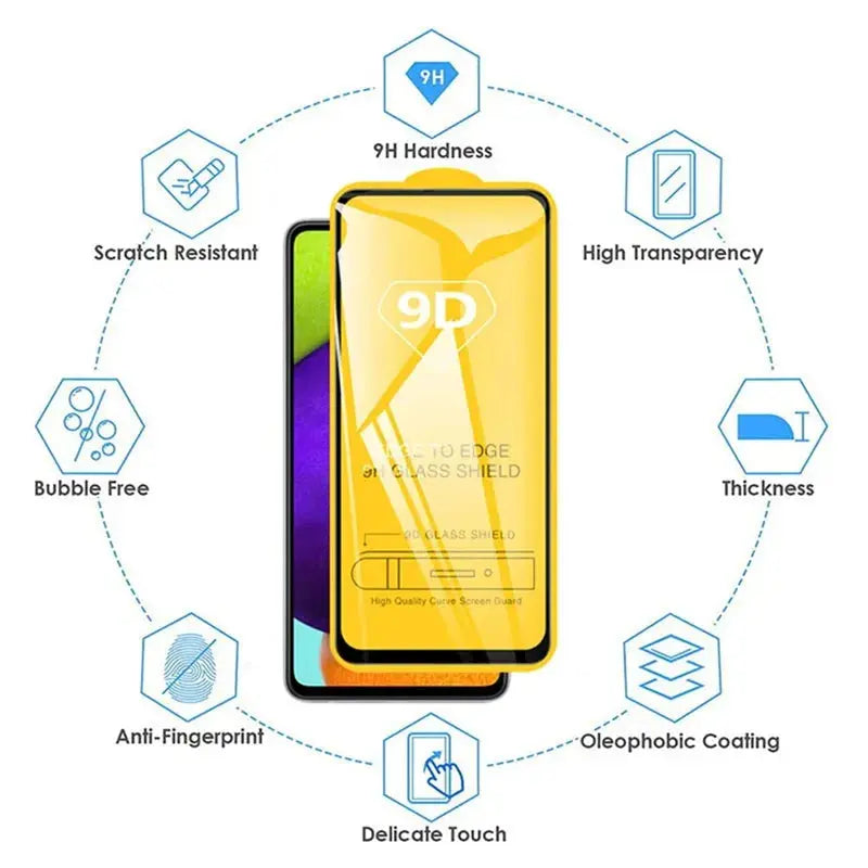 Vidrio templado 9D para Samsung, Protector de pantalla para A13, A53, A52, A32, A12, A23, A51, A52S, A72, A33, A21S, Galaxy S20FE, S22, S23 Plus, S10E, 4 unidades - La zona Apple