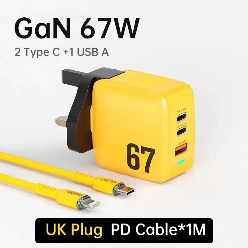 cargador tipo C wekome de carga rápida GaN de 67W - La zona Apple