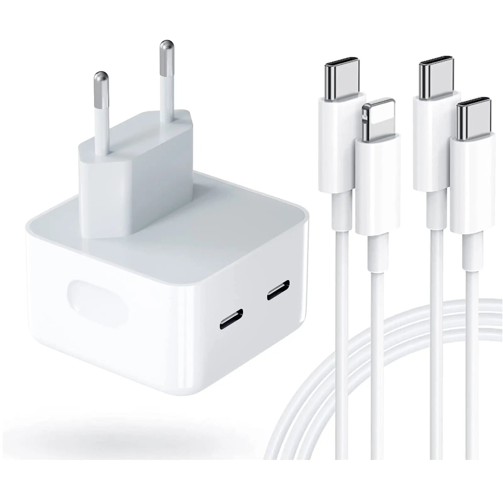 Cargador rápido Apple dual USB tipo C de 35W para iPhone... C.G.XXI