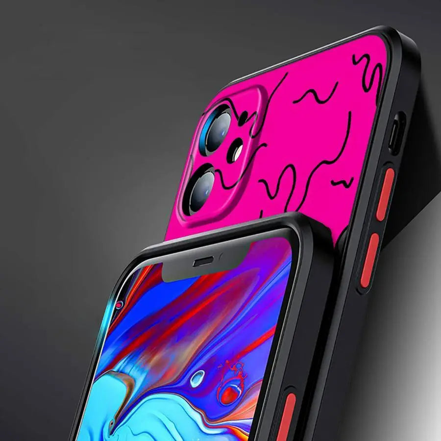 Fundas para iPhone 16 15 Pro Max 14 Plus 13 12 11 Protector Mate 11Pro 12Pro 13Pro de Alta Calidad 14Pro 15Pro 16Pro Cubierta Shockproof con Diseño de Caja de Papel de Chico que Toma Café - La zona Apple