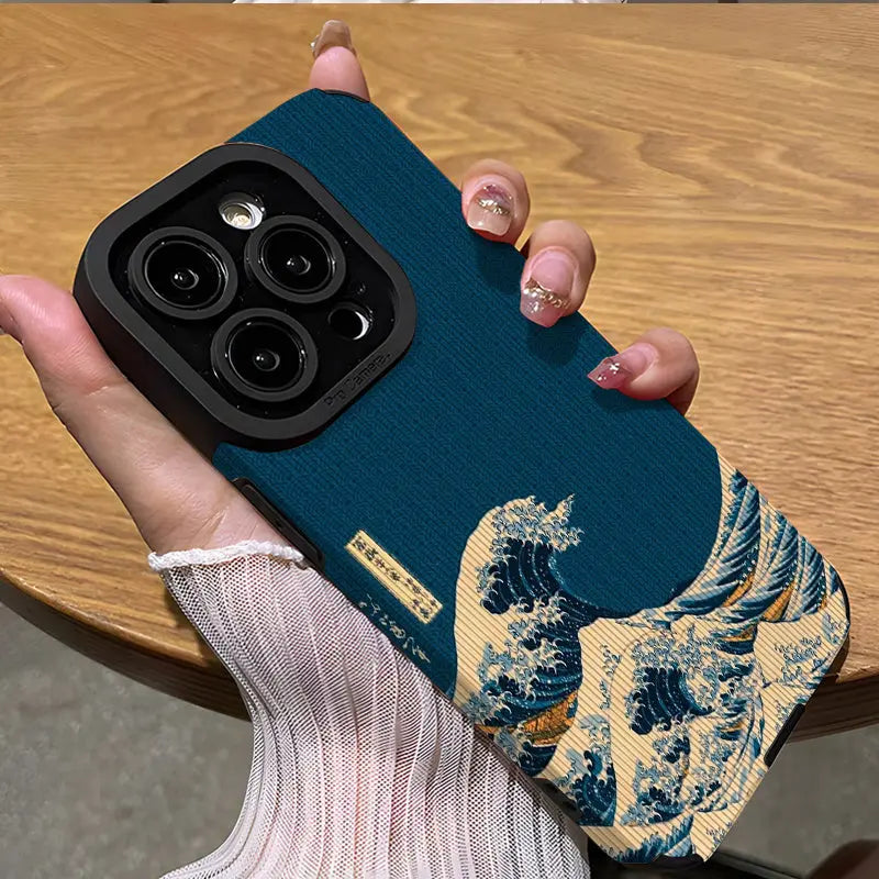 FUNDA OLAS para Iphone 16 Pro Max, Iphone 15 Pro Max/14/16 Plus/15/13 Pro/12/11/7/11 Pro/X/Xr/Xs Max - La zona Apple