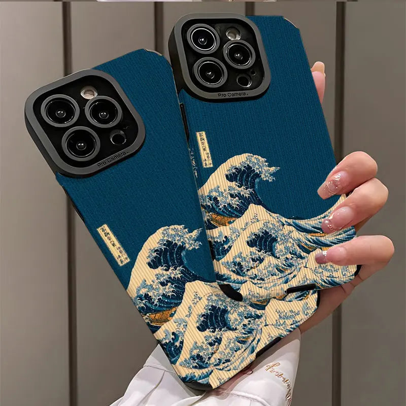 FUNDA OLAS para Iphone 16 Pro Max, Iphone 15 Pro Max/14/16 Plus/15/13 Pro/12/11/7/11 Pro/X/Xr/Xs Max - La zona Apple