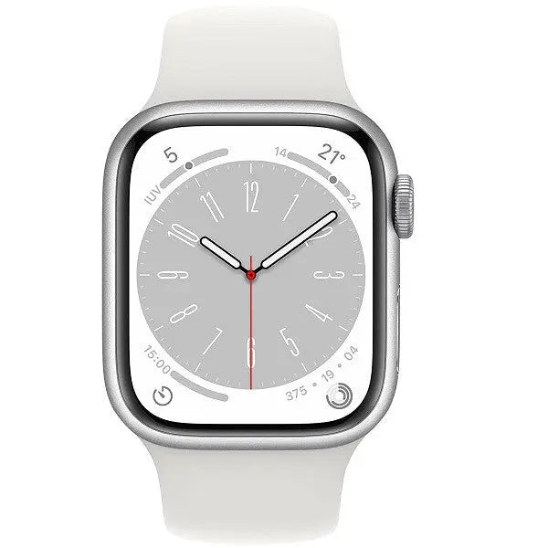 APPLE WATCH SERIE 8 45MM ALUMINIO PLATA SPORT BAND BLANCO C.G.XXI