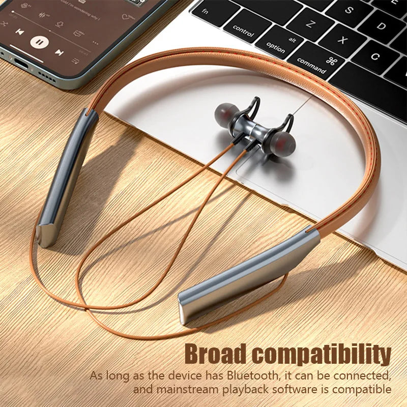 Auriculares magnéticos con Bluetooth, audífonos deportivos inalámbricos para colgar en el cuello con micrófono - La zona Apple