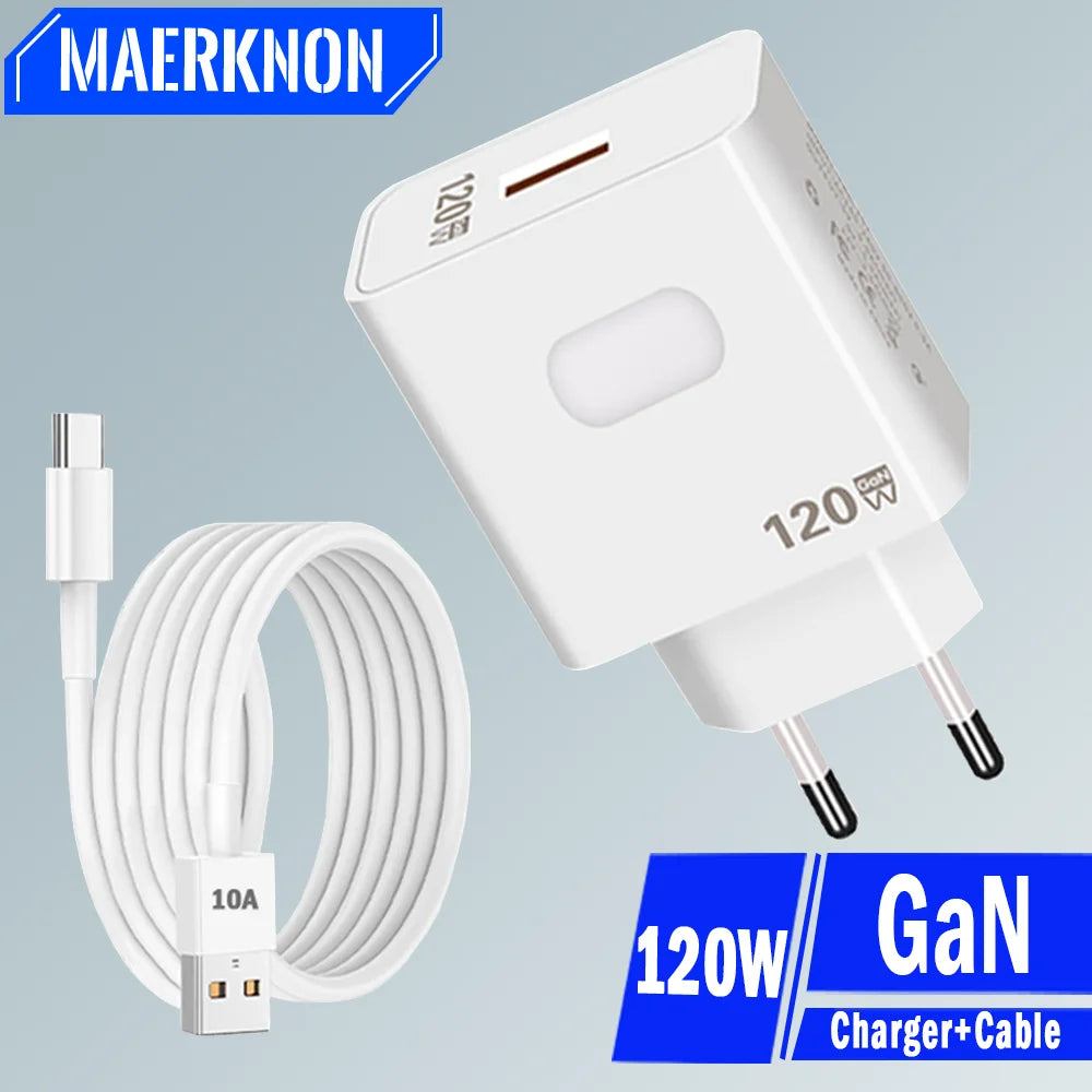 Cargador rápido GaN USB de 120W,de carga rápida para teléfono móvil,  tipo C - La zona Apple