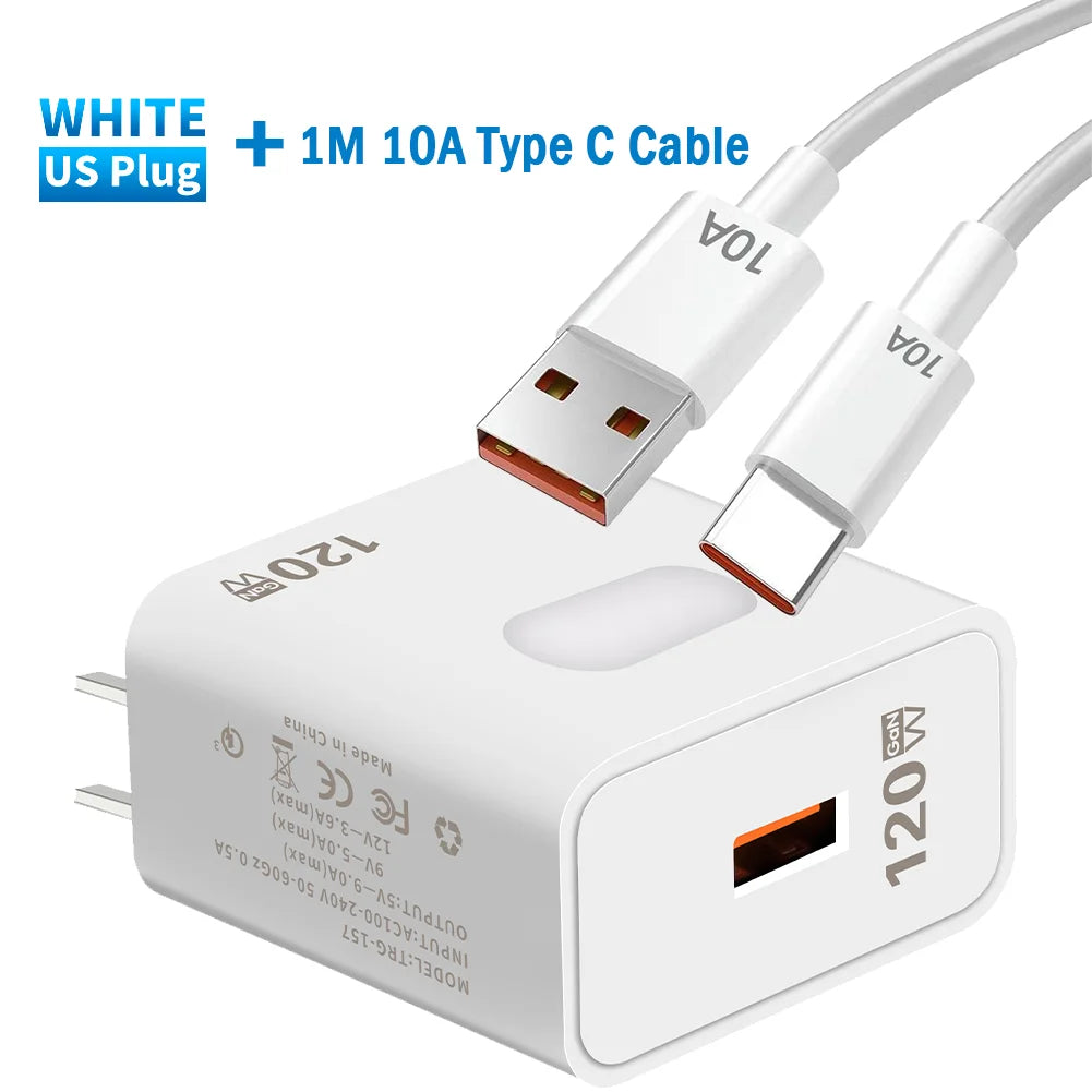 Cargador rápido GaN USB de 120W,de carga rápida para teléfono móvil,  tipo C - La zona Apple