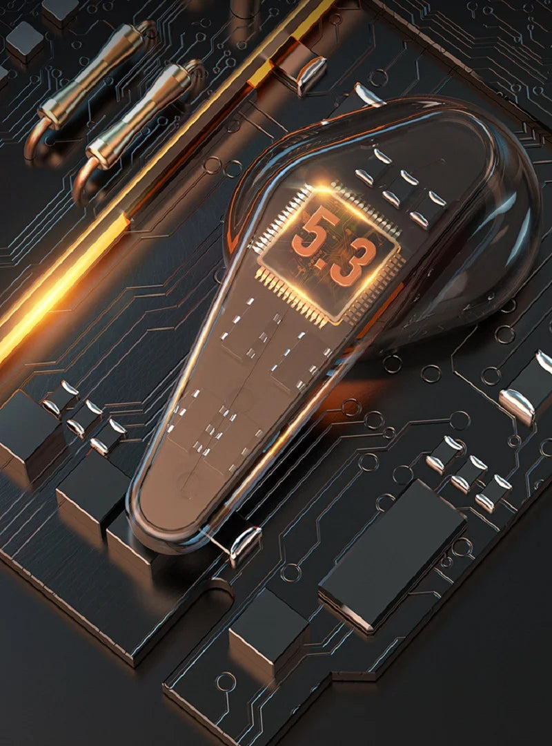 2022 Nuevos auriculares inalámbricos en forma de mech de metal Bluetooth 5.3+GBR Efecto de luz+Super Sound+ENC Call Noise Canceling Game Earphone Tws - La zona Apple