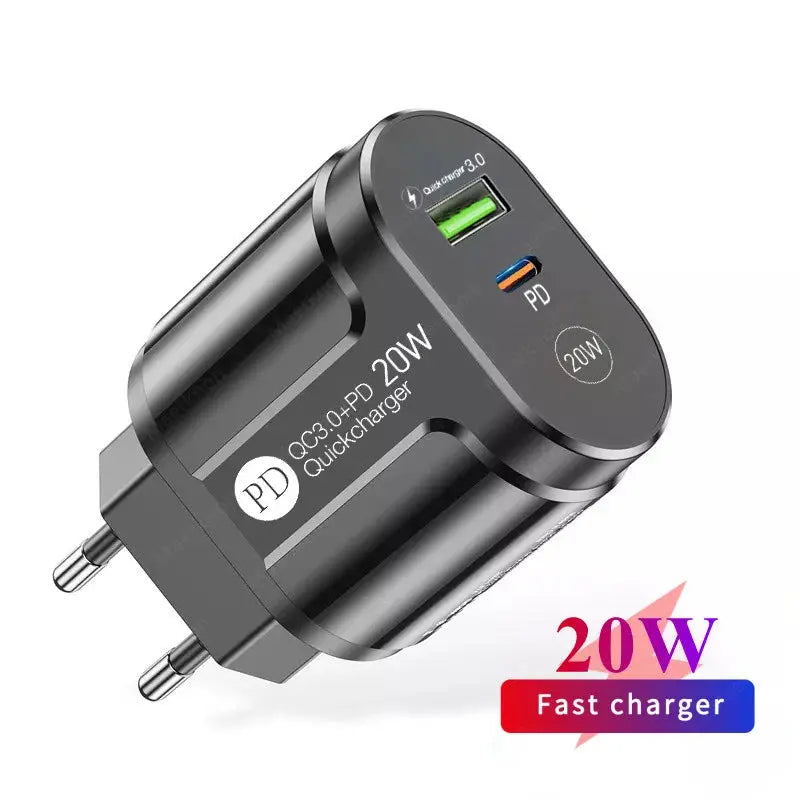 20W PD USB C Charger Fast Charging Wall Charger Quick Charge 3.0 Mobile Phones Adapter For Iphone Xiaomi Samsung Type C Chargers - La zona Apple