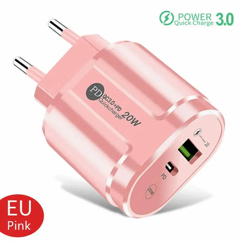 20W PD USB C Charger Fast Charging Wall Charger Quick Charge 3.0 Mobile Phones Adapter For Iphone Xiaomi Samsung Type C Chargers - La zona Apple