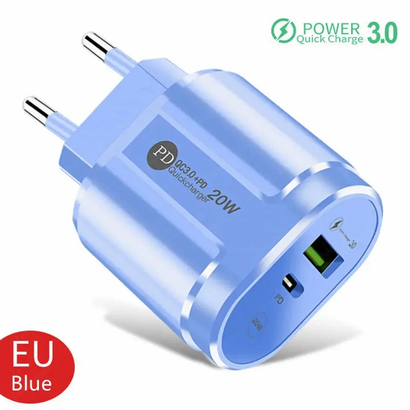 20W PD USB C Charger Fast Charging Wall Charger Quick Charge 3.0 Mobile Phones Adapter For Iphone Xiaomi Samsung Type C Chargers - La zona Apple
