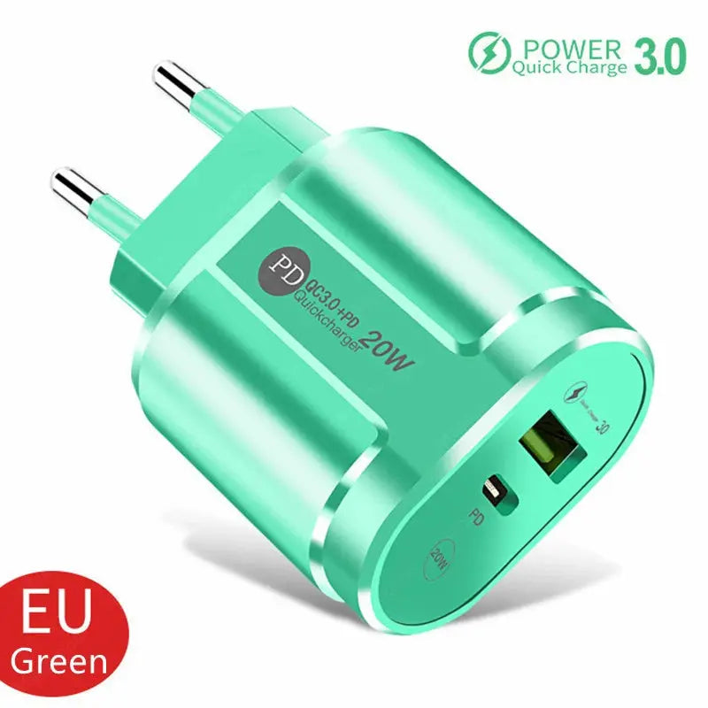 20W PD USB C Charger Fast Charging Wall Charger Quick Charge 3.0 Mobile Phones Adapter For Iphone Xiaomi Samsung Type C Chargers - La zona Apple