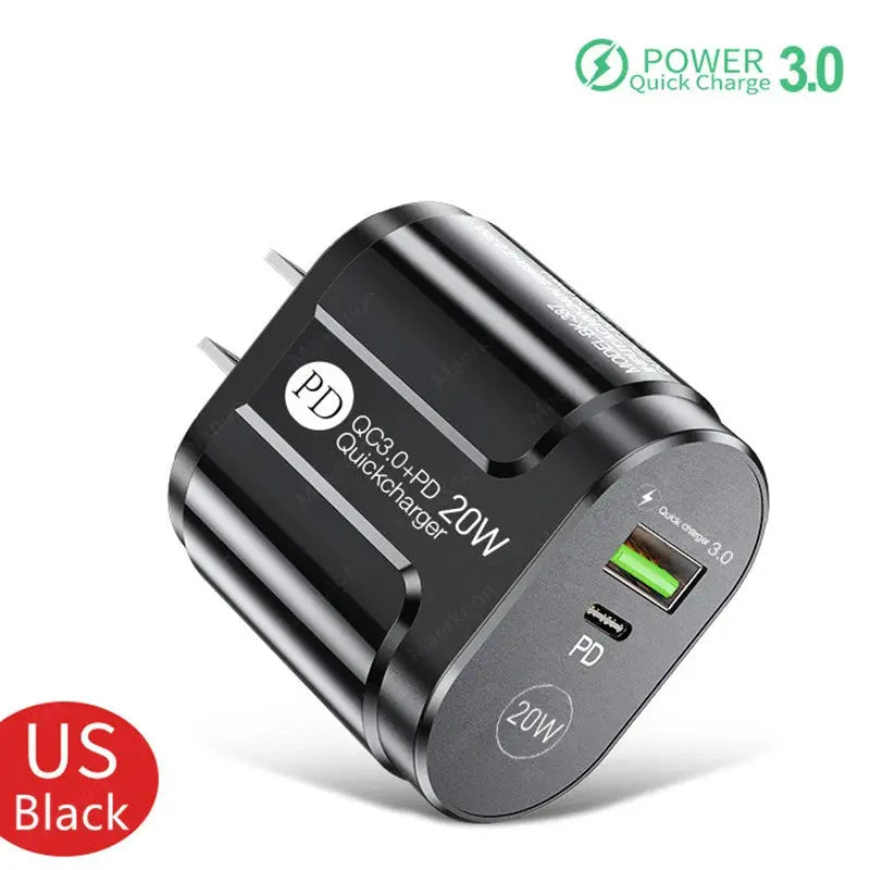 20W PD USB C Charger Fast Charging Wall Charger Quick Charge 3.0 Mobile Phones Adapter For Iphone Xiaomi Samsung Type C Chargers - La zona Apple