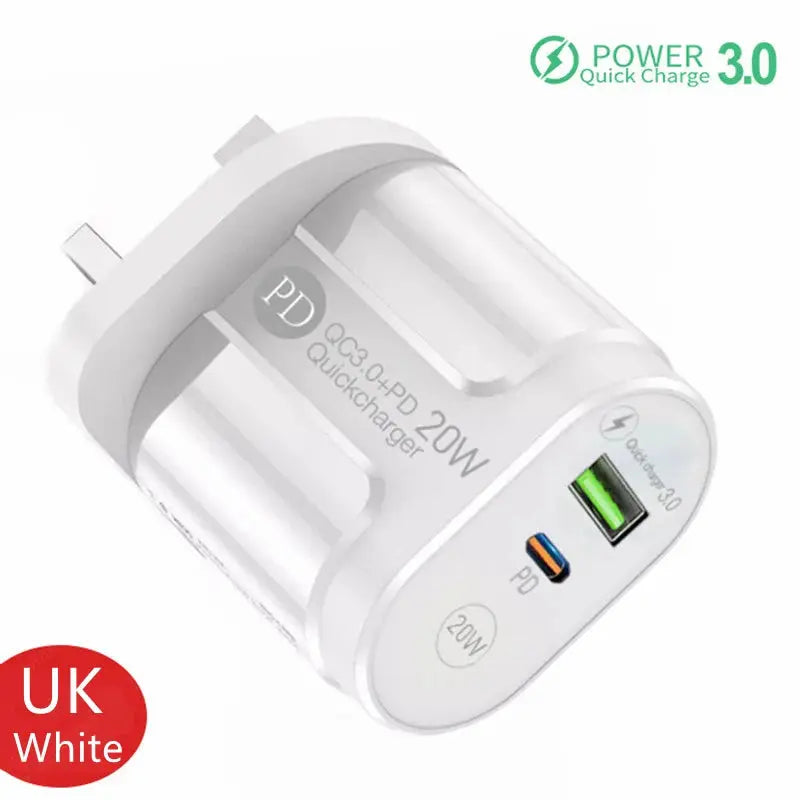 20W PD USB C Charger Fast Charging Wall Charger Quick Charge 3.0 Mobile Phones Adapter For Iphone Xiaomi Samsung Type C Chargers - La zona Apple