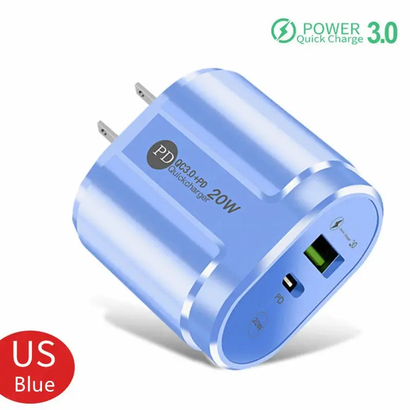 20W PD USB C Charger Fast Charging Wall Charger Quick Charge 3.0 Mobile Phones Adapter For Iphone Xiaomi Samsung Type C Chargers - La zona Apple