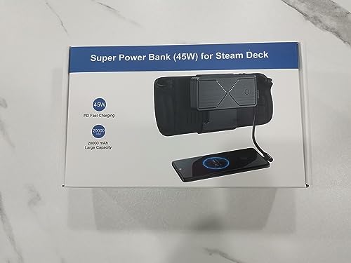 Power Bank 20000mAh  para Steam Deck, 45W PD 3.0 B baterías externas compatibles con Switch/Samsung/iPad/Laptop con Soporte Trasero Desmontable y Cable USB-C Dual - La zona Apple