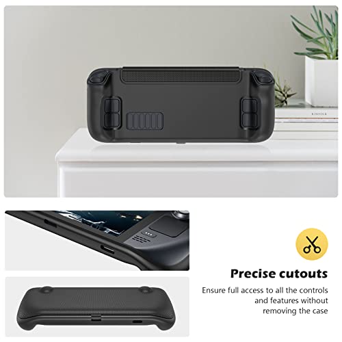 Funda para Steam Deck, Estuche con Tapa Compatible con 7 Pulgadas Valve Steam Deck Case Carcasa Protectora Magnética Extraíble Cubierta Frontal Steam Deck 2021 -Negro - La zona Apple