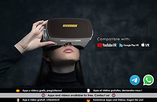 Gafas Realidad Virtual Profesionales + Guía de Juegos Realidad Virtual gratuitos. con Mando Bluetooth y Acabados en Tela. Compatible con Android y iPhone -Gafas VR para movil Gafas 3D - La zona Apple