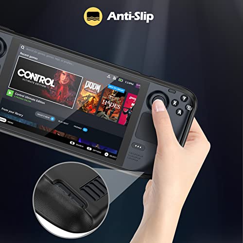 Funda para Steam Deck, Estuche con Tapa Compatible con 7 Pulgadas Valve Steam Deck Case Carcasa Protectora Magnética Extraíble Cubierta Frontal Steam Deck 2021 -Negro - La zona Apple