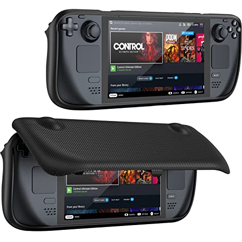 Funda para Steam Deck, Estuche con Tapa Compatible con 7 Pulgadas Valve Steam Deck Case Carcasa Protectora Magnética Extraíble Cubierta Frontal Steam Deck 2021 -Negro - La zona Apple