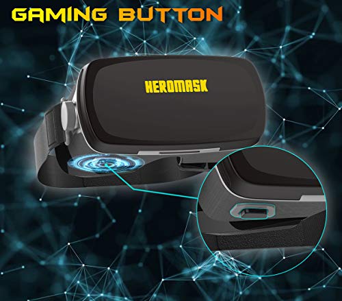 Gafas Realidad Virtual Profesionales + Guía de Juegos Realidad Virtual gratuitos. con Mando Bluetooth y Acabados en Tela. Compatible con Android y iPhone -Gafas VR para movil Gafas 3D - La zona Apple