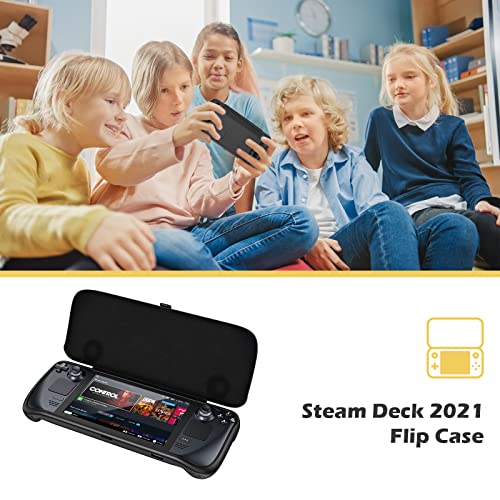 Funda para Steam Deck, Estuche con Tapa Compatible con 7 Pulgadas Valve Steam Deck Case Carcasa Protectora Magnética Extraíble Cubierta Frontal Steam Deck 2021 -Negro - La zona Apple