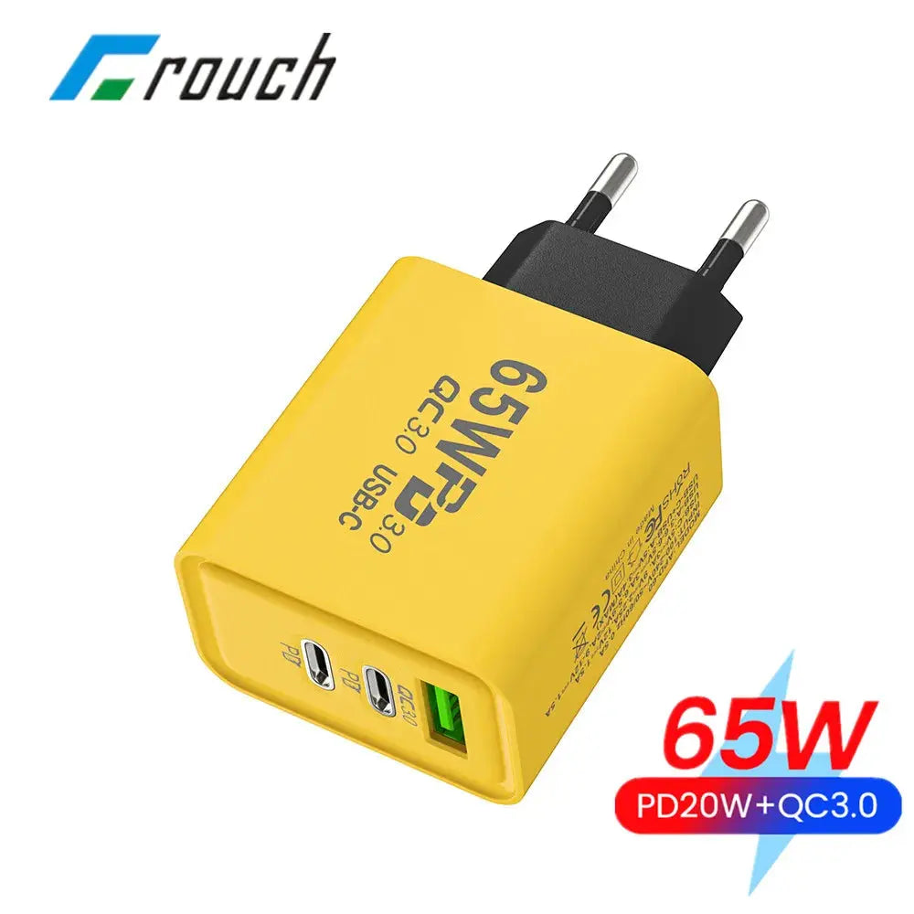 65W 3 Ports USB Charger Quick Charge Wall Charger Fast Charging For iPhone 14 13 Samsung Xiaomi Phone Charger Type C Adapter - La zona Apple