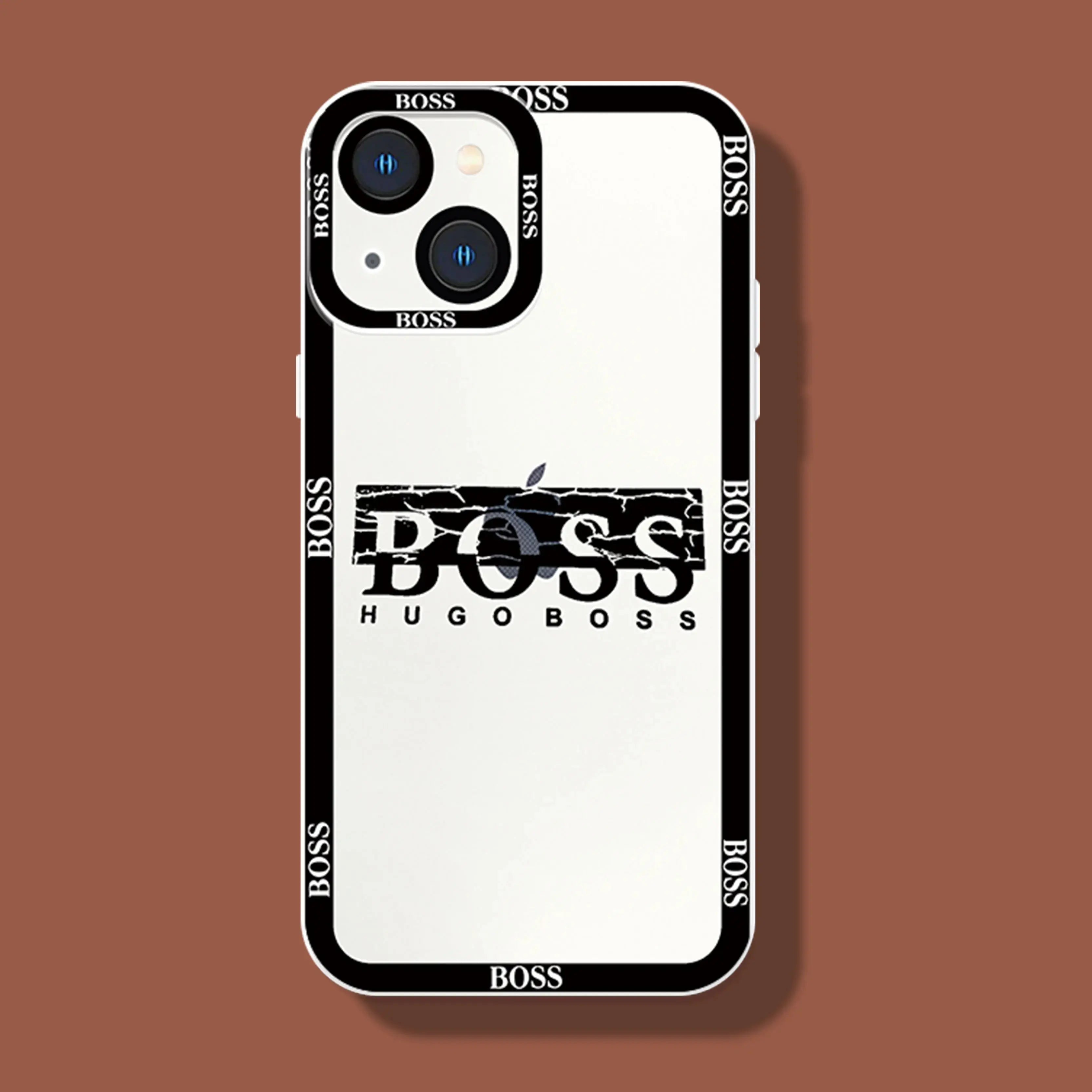 BO-SS de marca de moda para iPhone, 15, 14, 13, 12 mini, 11 Pro Max, 8 Plus, XR, XS, X, Ojos de Ángel, funda de teléfono de silicona líquida - La zona Apple