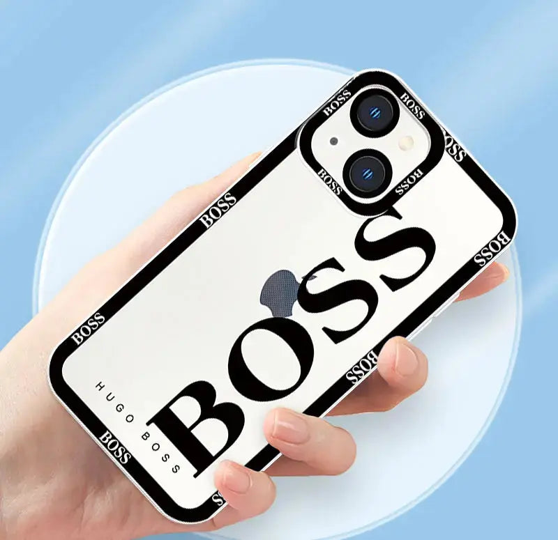 BO-SS de marca de moda para iPhone, 15, 14, 13, 12 mini, 11 Pro Max, 8 Plus, XR, XS, X, Ojos de Ángel, funda de teléfono de silicona líquida - La zona Apple