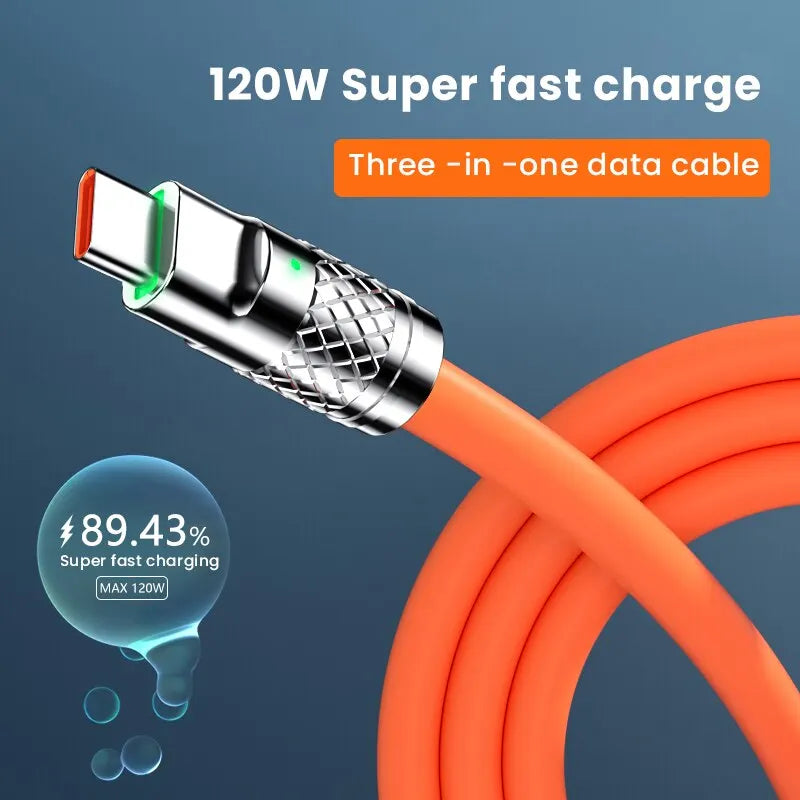 Cable Micro USB tipo C de carga rápida 3 en 1, 120W, 6A, para iPhone, Samsung, Huawei, Xiaomi - La zona Apple