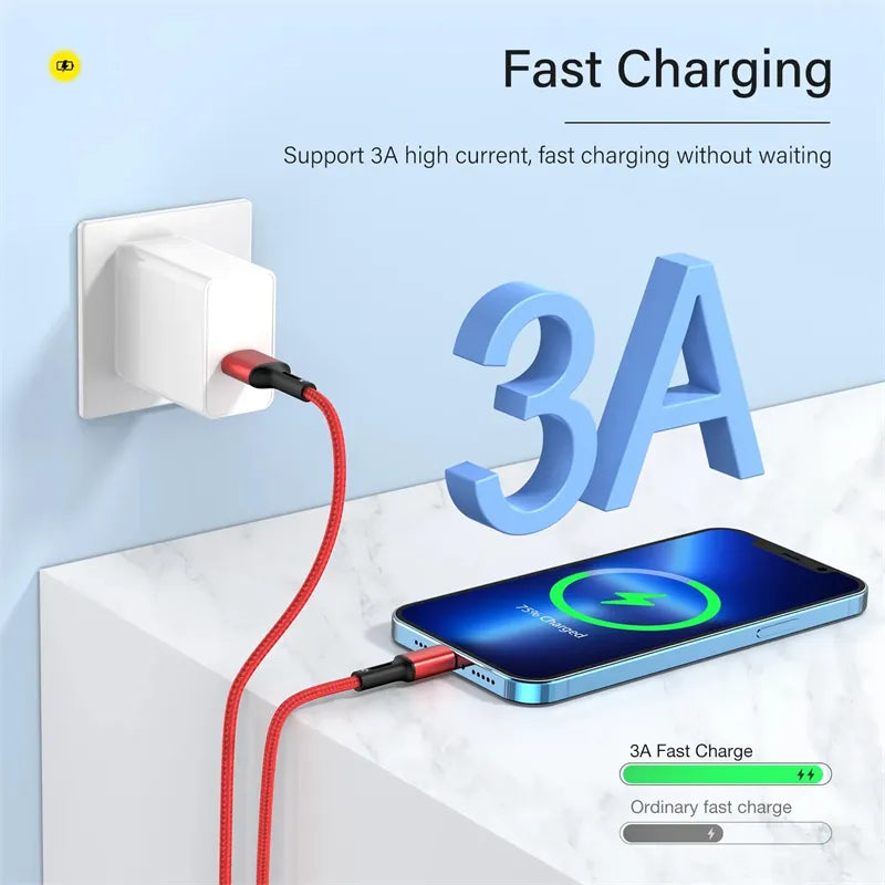 Cable USB de Carga Rápida para Teléfono Móvil: Carga Eficiente y Longitud Variada - La zona Apple