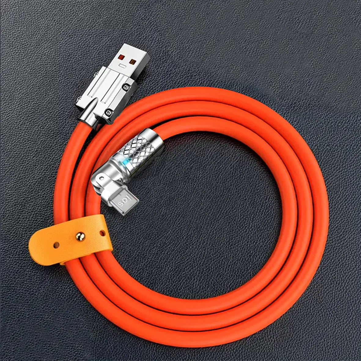 Cable carga Ultra rápida giratoria 180 USB de silicona de 120W y 6A para iPhone, iPad alidrosip
