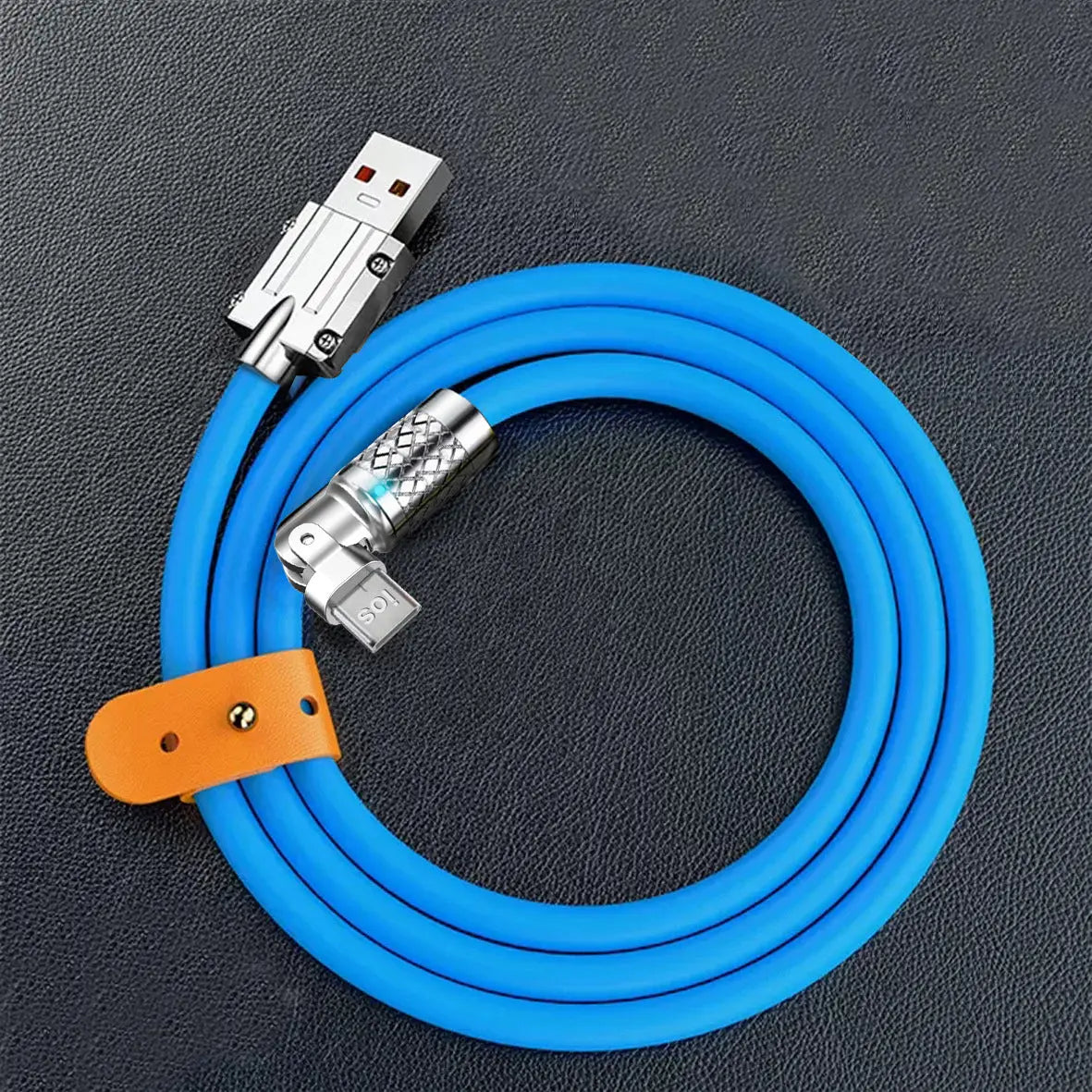 Cable carga Ultra rápida giratoria 180 USB de silicona de 120W y 6A para iPhone, iPad alidrosip