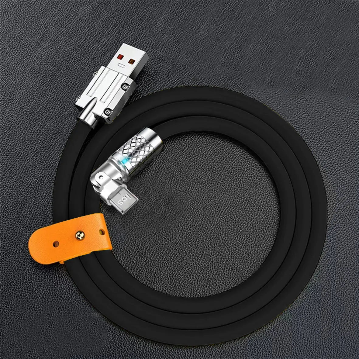 Cable carga Ultra rápida giratoria 180 USB de silicona de 120W y 6A para iPhone, iPad alidrosip