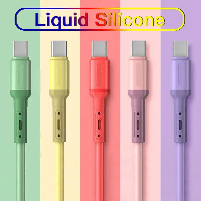Cable USB tipo C de carga rápida para teléfono móvil, Cable de datos de silicona líquida suave para Huawei, Xiaomi 1/1, 5/2M, cargador de USB-C - La zona Apple