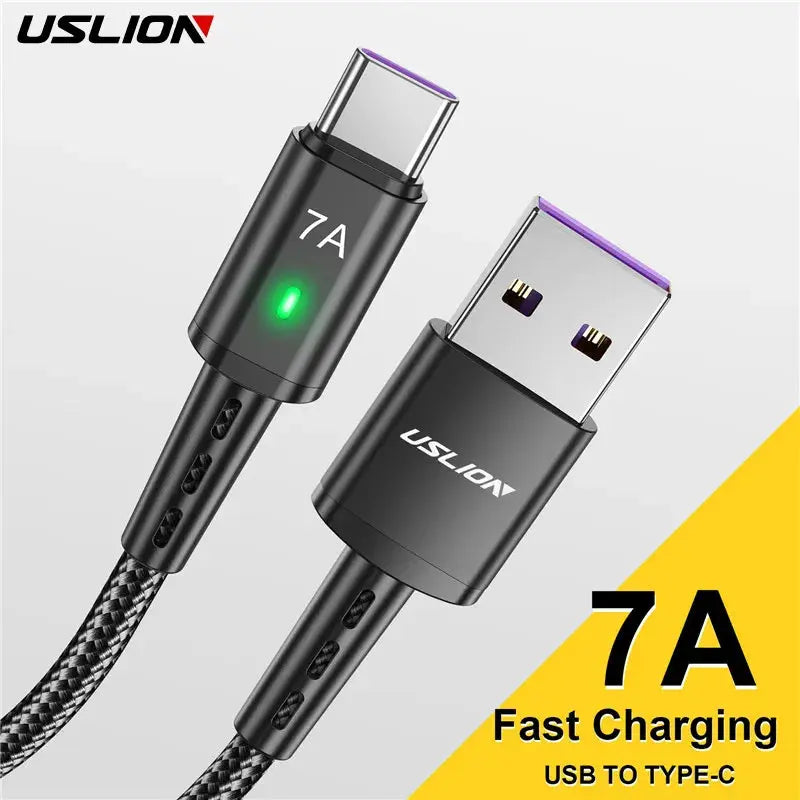Cable USB tipo C de carga rápida para teléfono móvil, Cable de datos cargador 7A para Samsung S22 S20 Xiaomi mi 12 - La zona Apple
