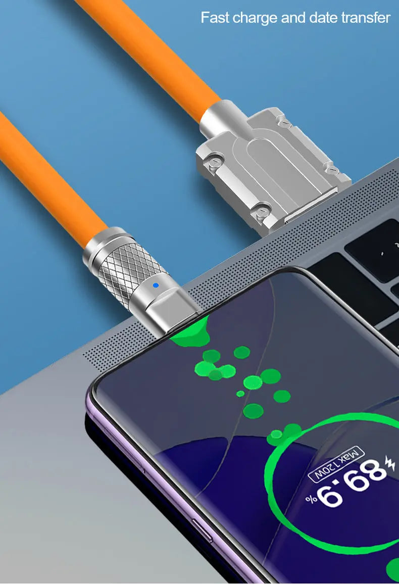 Cable de carga rápida de silicona líquida 120W, 6A para iphone y android ALIDROSIP