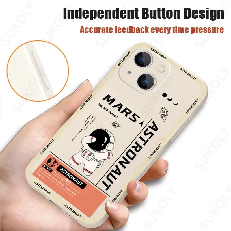 Funda Transparente de Astronauta para iPhone 15,14,13,12,11 - La zona Apple
