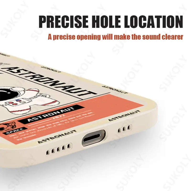 Funda Transparente de Astronauta para iPhone 15,14,13,12,11 - La zona Apple