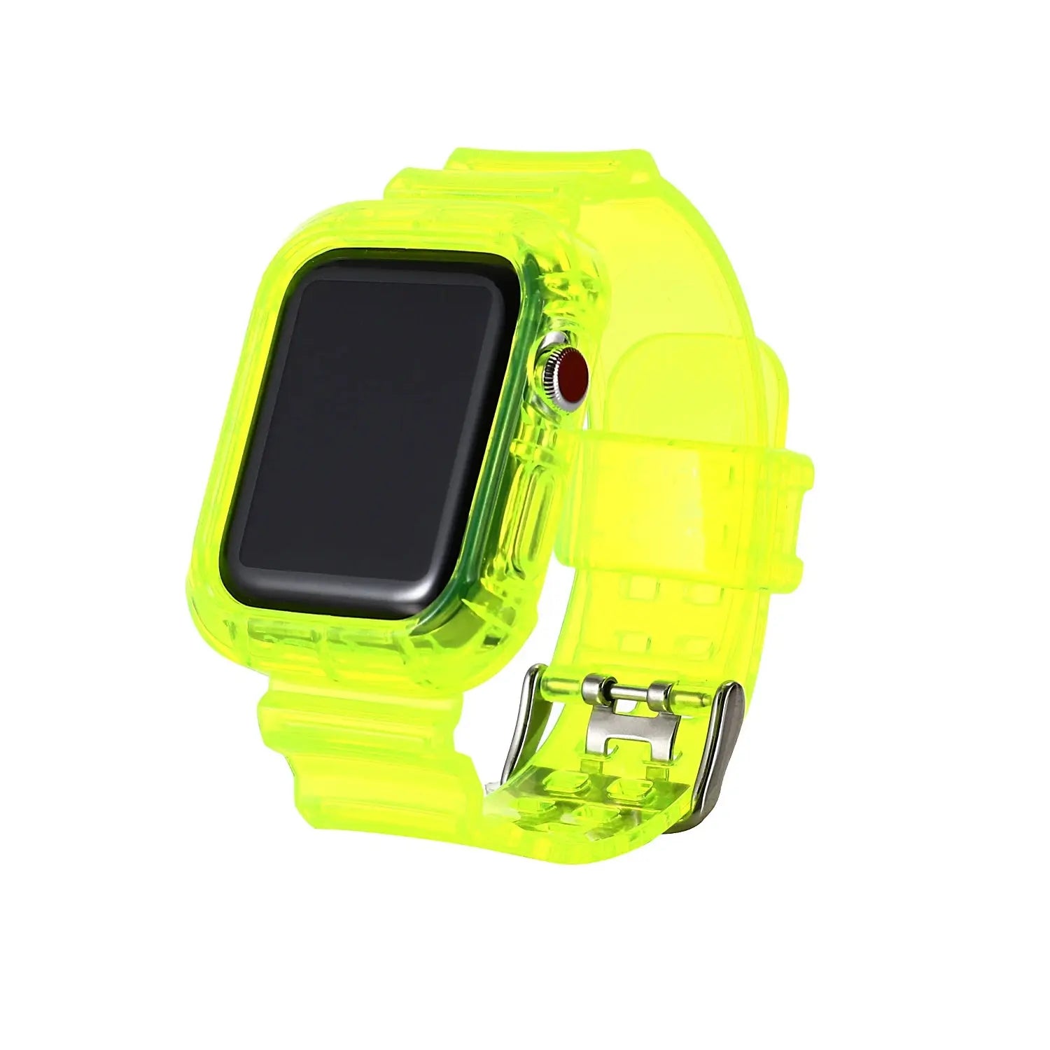 Correa y funda transparentes para Apple Watch Series 8, 7, 6, SE, 5, 4, 45mm, 44mm, 42mm, 41mm, correa de goma transparente para iwatch 3, 2, 38mm, 40mm - La zona Apple