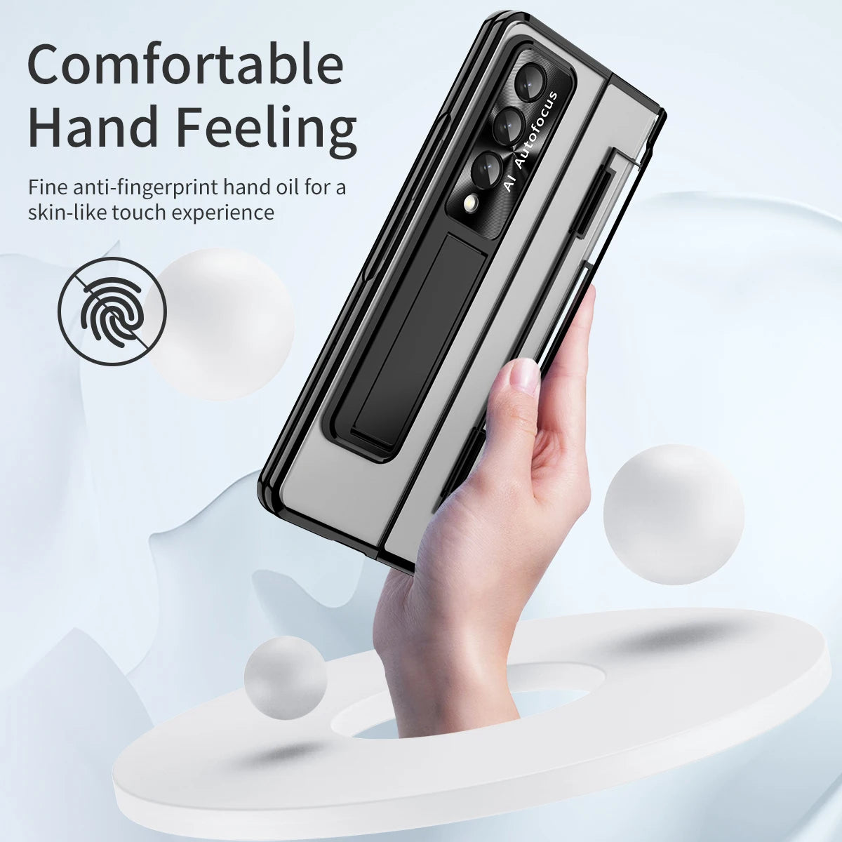 Funda transparente para Samsung Galaxy Z Fold, 4 pliegues, 3, 4, 5,  soporte con pantalla frontal de vidrio - La zona Apple