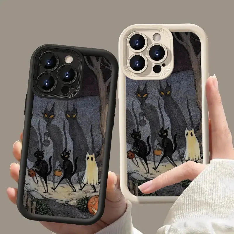 Dark Funny Monster Cat Fox funda de teléfono creativa para iPhone 15 14 13 11 12 Pro Max 7 8 Plus X XS Max XR SE2, cubierta trasera a prueba de golpes - La zona Apple