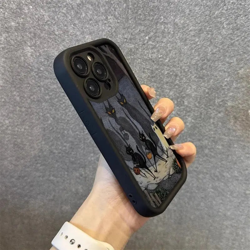 Dark Funny Monster Cat Fox funda de teléfono creativa para iPhone 15 14 13 11 12 Pro Max 7 8 Plus X XS Max XR SE2, cubierta trasera a prueba de golpes - La zona Apple