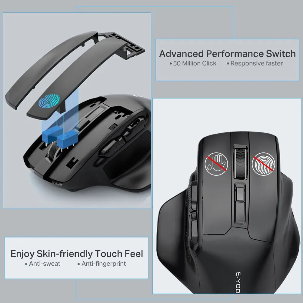 Ratón Inalámbrico para Juegos X-31: Periférico Grande con USB 2.4G, PAW3212 4800 DPI, 5 Botones para Ordenador Portátil y PC - La zona Apple
