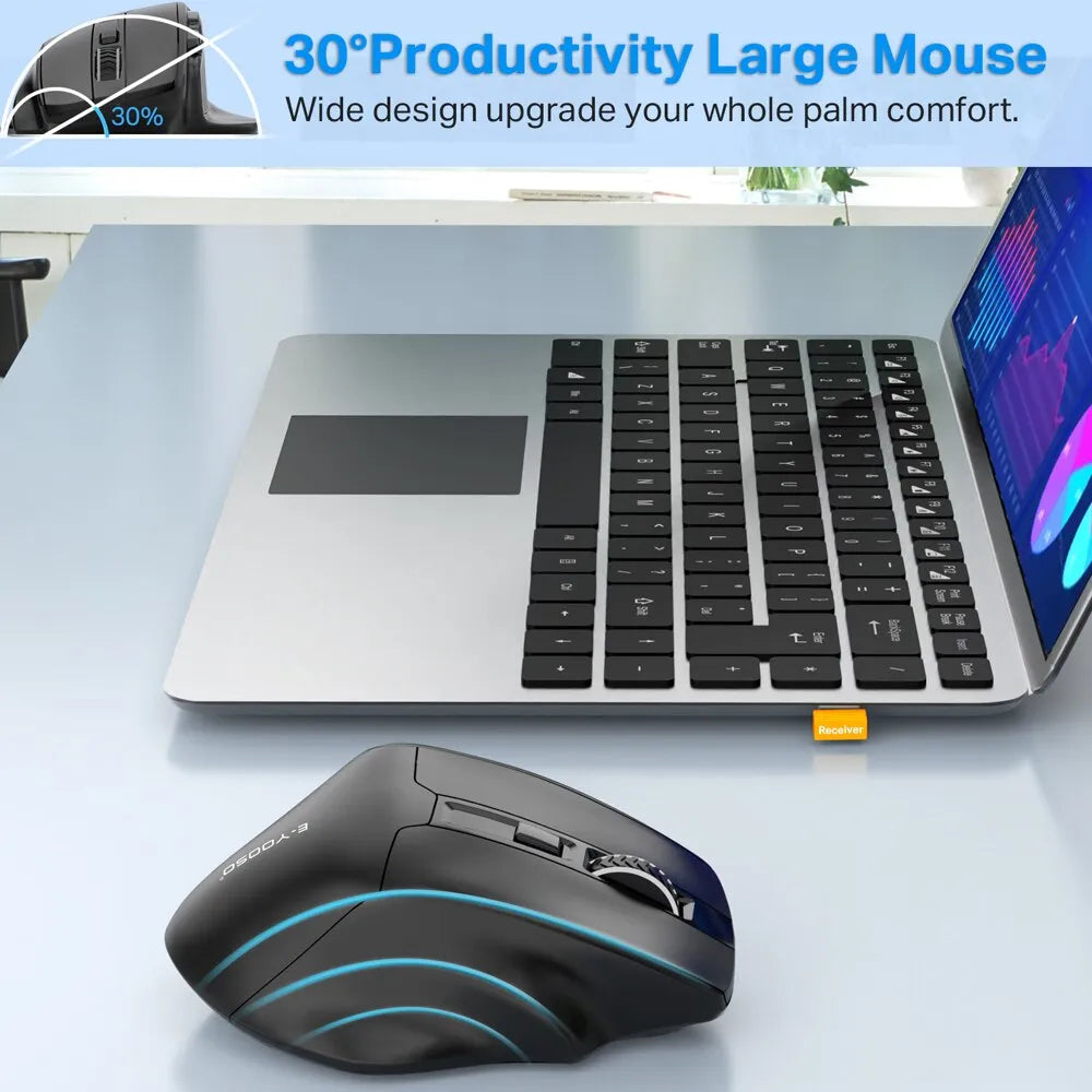 Ratón Inalámbrico para Juegos X-31: Periférico Grande con USB 2.4G, PAW3212 4800 DPI, 5 Botones para Ordenador Portátil y PC - La zona Apple