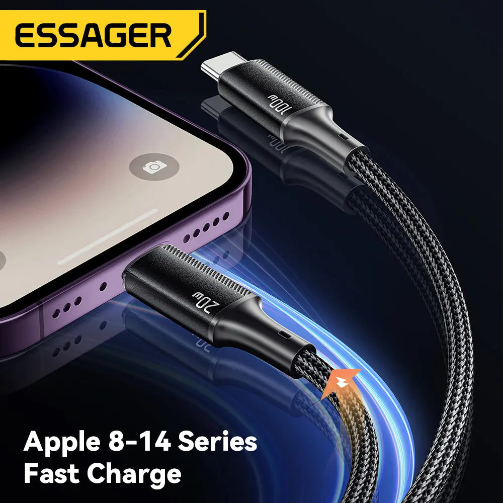 Cable de carga rápida  USB tipo C de 100W,  2 en 1 para Macbook, iPhone, Samsung, Xiaomi alidrosip
